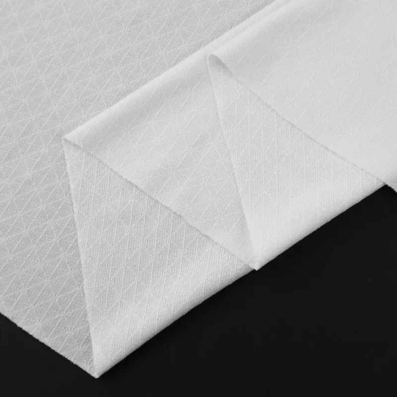Moisture Wicking 100% Polyester Mini Grid Pattern Weft Knit Jacquard Fabric