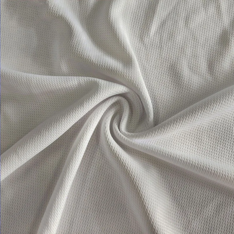 Moisture Wicking 100% Polyester Birdeye Knit Mesh Interlock Fabric Sublimation Printing For Activewear