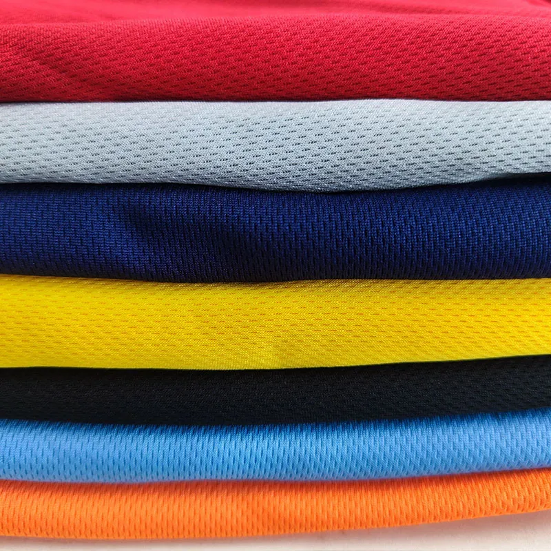 Moisture Wicking 100% Polyester Birdeye Knit Mesh Interlock Fabric Sublimation Printing For Activewear