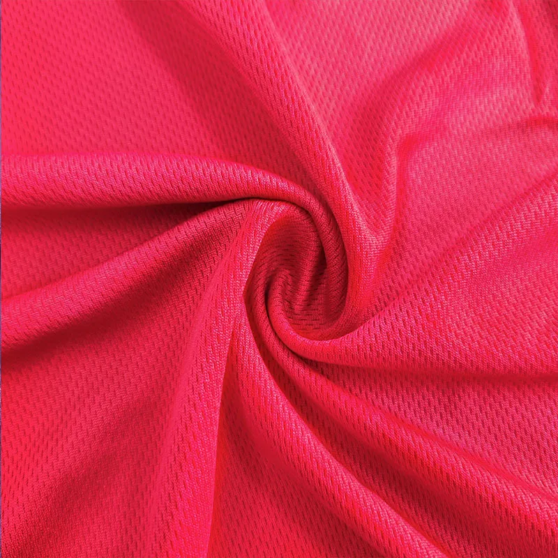 Moisture Wicking 100% Polyester Birdeye Knit Mesh Interlock Fabric Sublimation Printing For Activewear