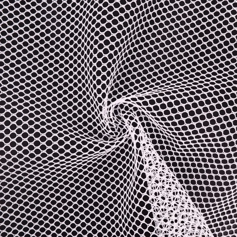 100% Polyester Hexagonal Mesh Fabric Slightly Stiff Hand Feel Netting for Laundry Bags