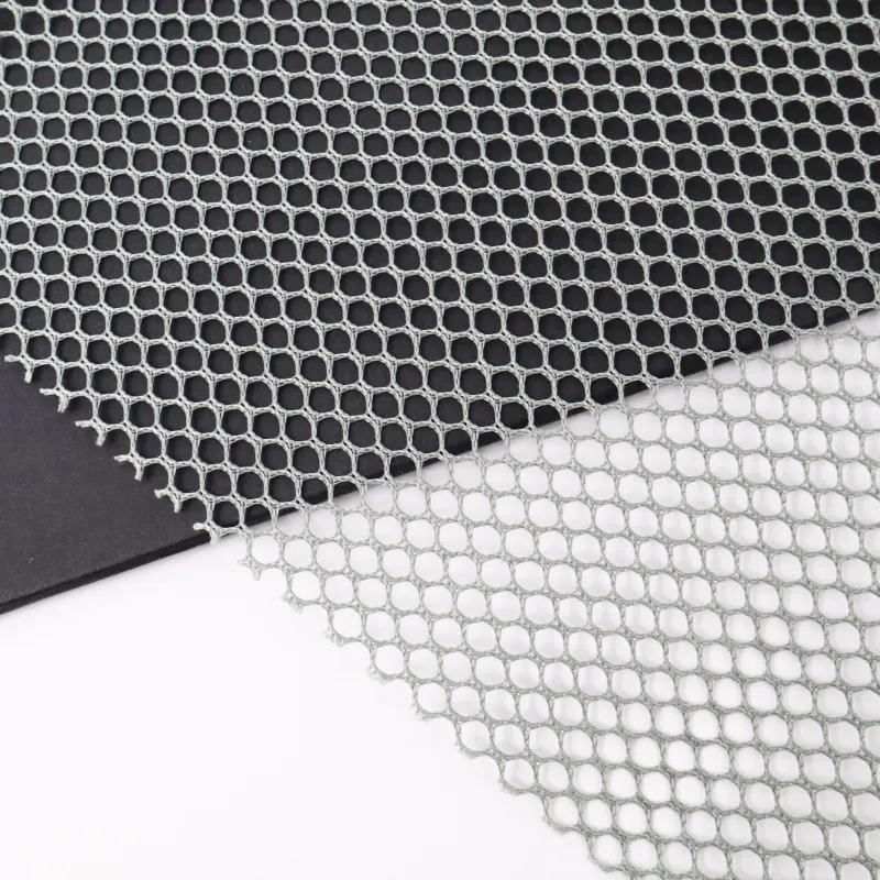 100% Polyester Durable Hexagon Mesh Fabric for Bed Rails And Washing Bags